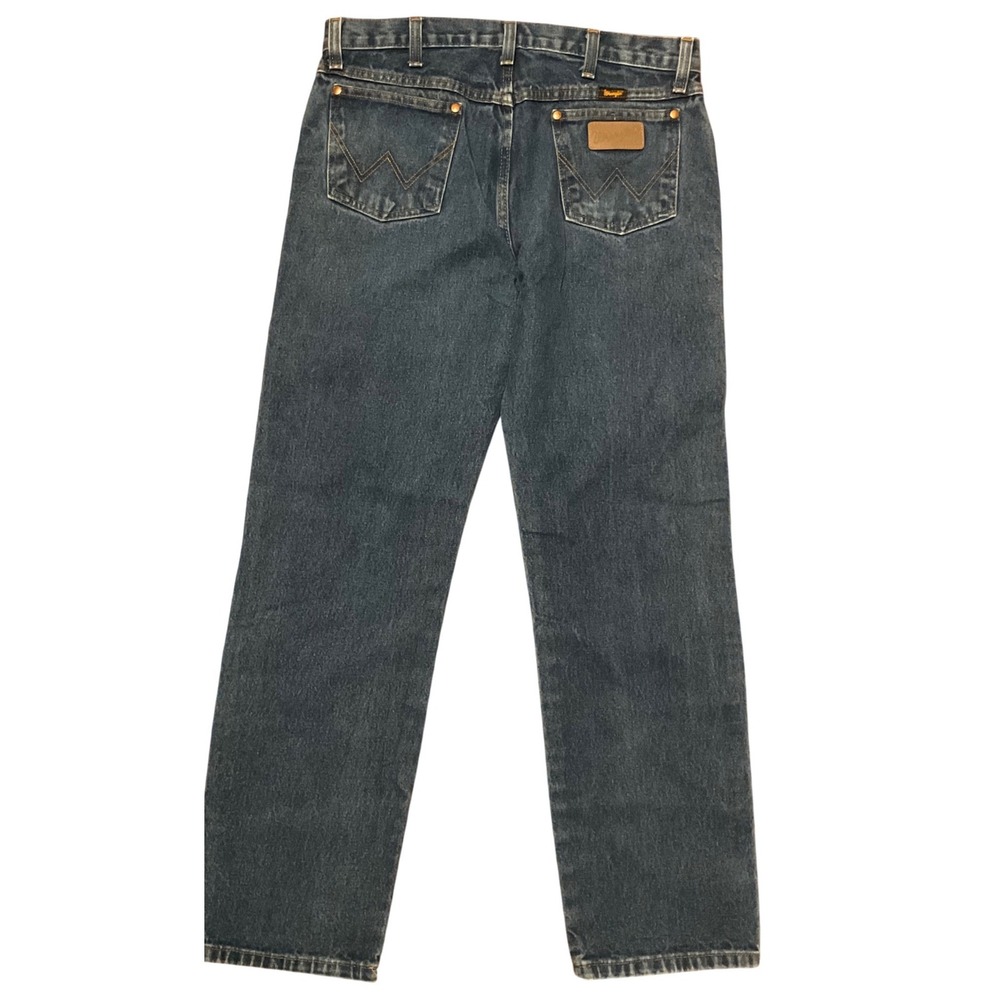 Wrangler 936DEN Cowboy Cut Slim Fit Jeans Dark Wash Denim Mens 33x32